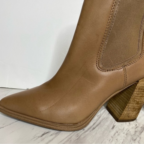 Vince Camuto Ratony Tan Leather Heeled Bootie 10M - Picture 9 of 15
